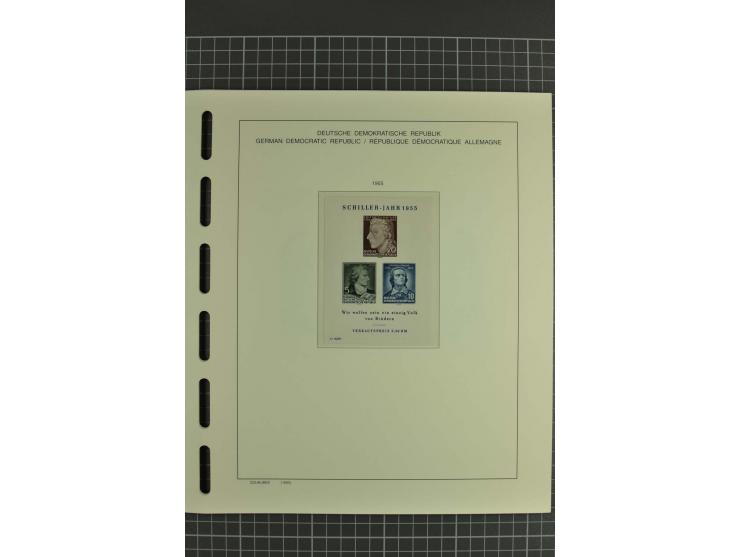 1949/90, postfrische kpl. Sammlung, überwiegend Rand- und Eckrandstücke, in 3 Schaubek-Alben