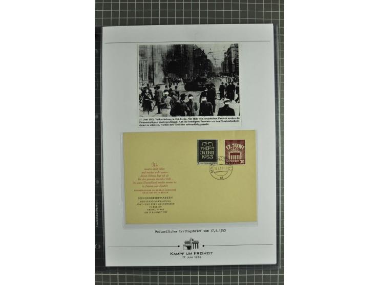 1953, Briefe-Sammlung "Volksaufstand 17.Juni" mit 35 Briefen und Karten, dabei Einzel- und Mehrfachfrankaturen, Luftpost, Por