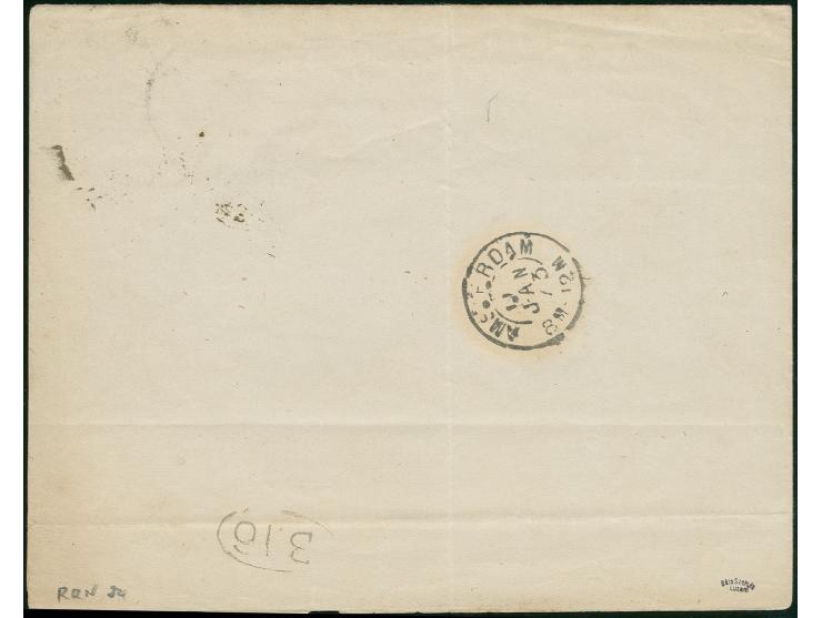Kleiner Brustschild: 1/4 Gr. grauviolett in Mischfrankatur mit Großer Schild 1/2 Gr. orange mit Stempel "STETTIN 10.1.73" als