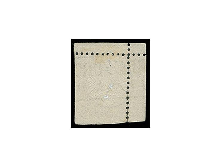 2 Gr. grauultramarin mit starker vertikaler und horizontaler Verzähnung (ca. 5 mm nach rechts und 3 mm nach unten), so dass d