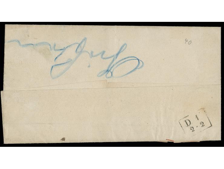 1 Kr. geblichgrün und Großer Schild 3 Kr. karmin mit EKr. "BUTZBACH 1.2.73" und Innendienstmarke 10 Gr. mit handschriftlicher
