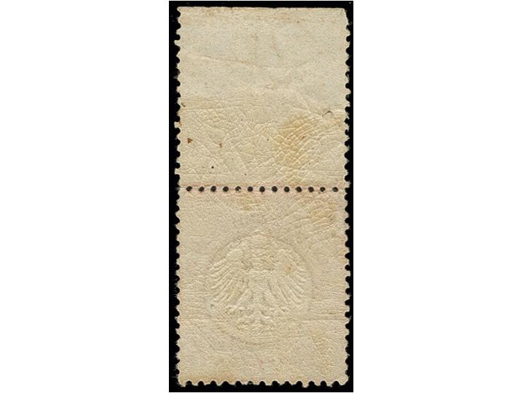 3 Kr. karmin, postfrisch vom oberen Bogenrand, gut geprägt und üblich gezähnt, bis auf leichte Patina und leichte Gummibüge e