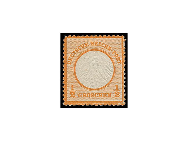 ½ Gr. orange, besonders farbfrisch, gut geprägt und üblich gezähnt, ungebraucht, Kabinett, Fotoattest Krug BPP (Mi. 1.500,-)