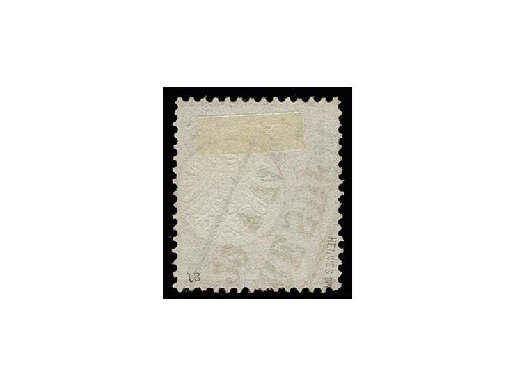 1 Gr. karmin mit stark versetzter vertikaler Zähnung (ca. 3,5 mm nach links versetzt), mit Sachsen-Ra2 "DRESDEN / 22 V 74", r