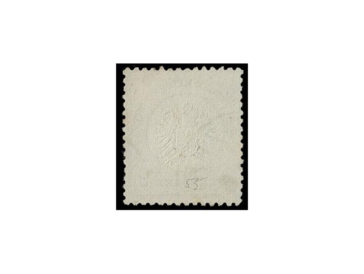 9 Kr. orangebraun mit seltenem Prägefehler "ausgefallene Prägung im unteren Teil des Adlers links", Feld 142, mit EKr. von Pf