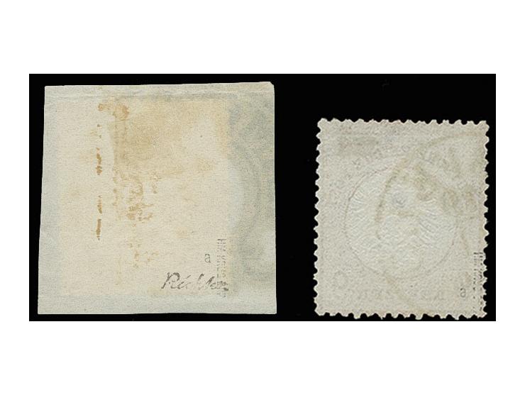 9 Kr. braunorange in dunkler Nuance mit Taxis-EKr. von Alsfeld und 2½ Gr. mit Hufeisenstempel von Hamburg auf Briefstück, Pra
