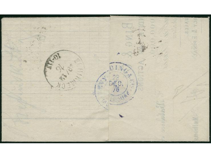 10 Pfge. karmin mit Zwischenstegansatz oben und rechtem Bogenrand mit EKr. "MÜLHAUSEN ELS.2 26 12 76" auf kleinem Faltbrief n
