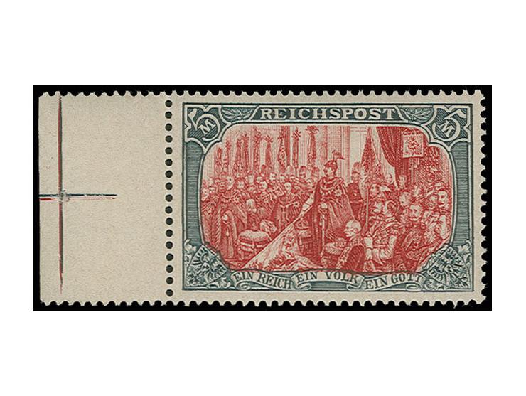 5 M., Type II, linkes Randstück mit Passerkreuz, postfrisch, Kabinett, Fotoattest Jäschke-Lantelme BPP (Mi. 1800,-)