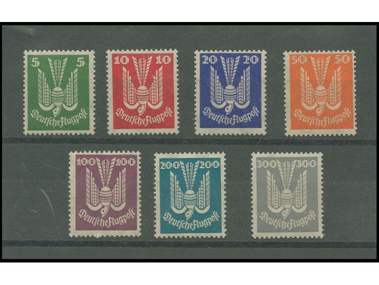 1924, Holztaube 5-300 Pfg. kpl., postfrisch, Fotoattest Schlegel BPP (1994) (Mi. 1.500,-)