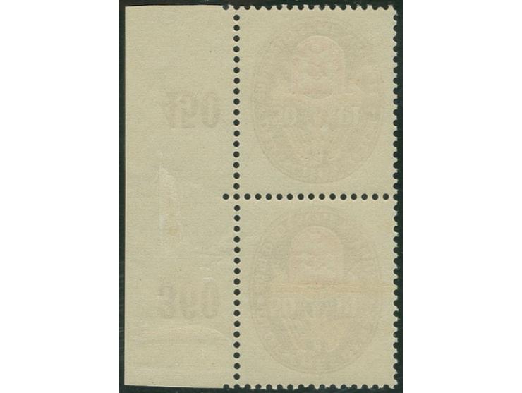1929, Nothilfe 50 Pfg. mit Plattenfehler "PE" im senkrechten Paar mit Normalmarke mit linkem Bogenrand, postfrisch mit Falzre
