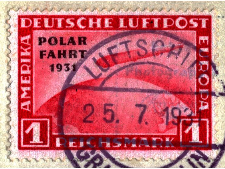 1 M., sauber mit Bordpoststempel auf Karte der Polarfahrt 1931 nach Visby, Kabinett, selten, Fotoattest Schlegel BPP
