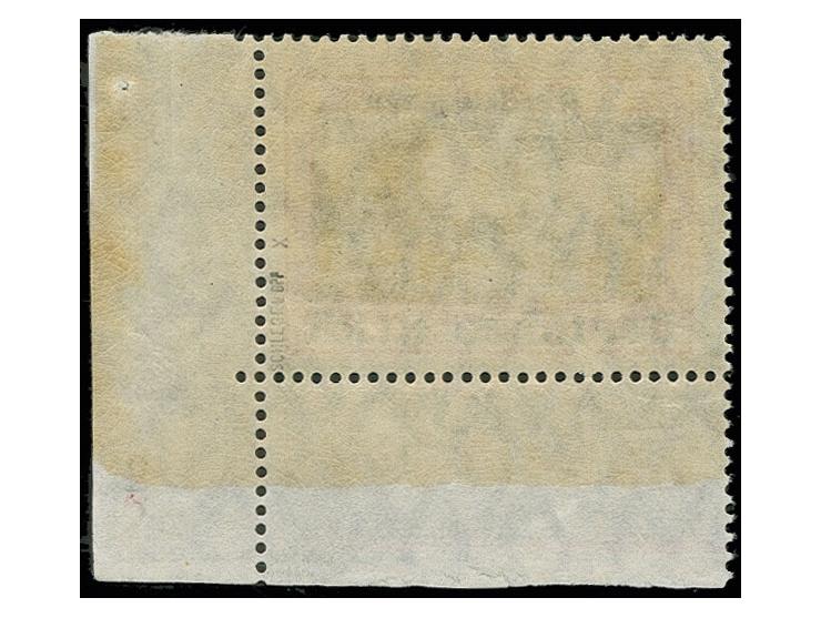 1939, Danzig Abschied 2 M. auf dickem Papier aus der rechten unteren Bogenecke mit spiegelverkehrter Plattennummer "2" in mag