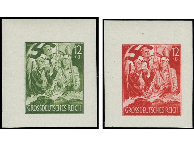 1945, Essay eines nicht zur Ausführung gelangten Wertes 12+8 Pfg., vermutlich für die geplante Sonderausgabe "Volkssturm", 2 