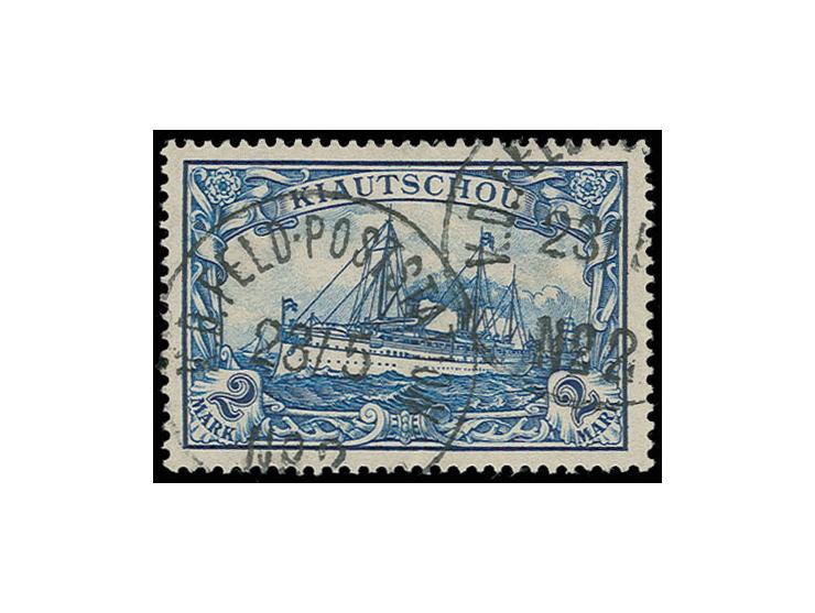 Kiautschou 2 M., farbfrisch und sehr gut gezähnt, sauber gestempelt "K.D. FELD-POSTSTATION No2 23/5", Kabinett, sign. und Fot