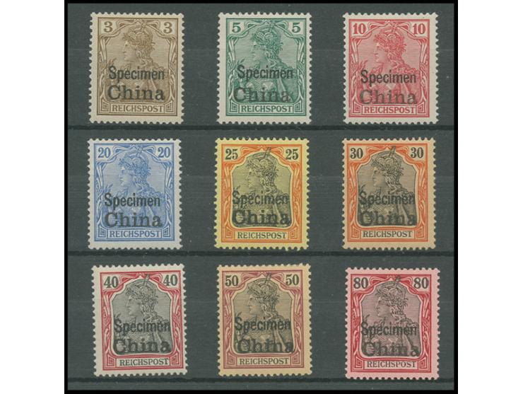 1901, Reichspost 3-80 Pfg. mit Aufdruck "Specimen", ungebraucht, sign. Drahn (Mi. 2.250,-)