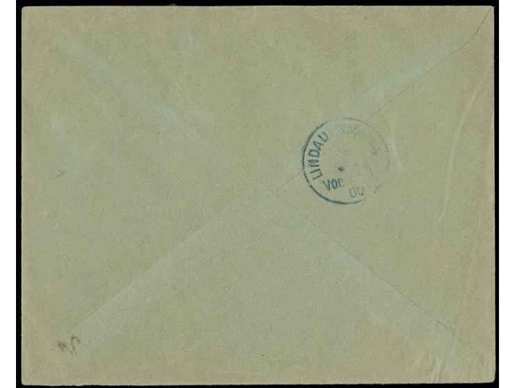 5-20 und 50 Pfg. auf R-Brief von "BERLINHAFEN 24 9 00" nach Messkirch mit Ankunftsstempel von Lindau
