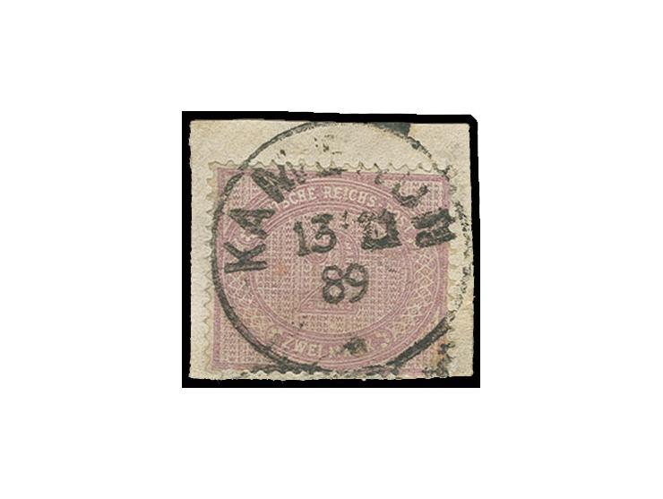 Vorläufer: 2 M. lebhaftgraulila mit sauberem EKr. "KAMERUN 13/11 89" auf Briefstück, Kab., Fotoattest Jäschke-L. BPP