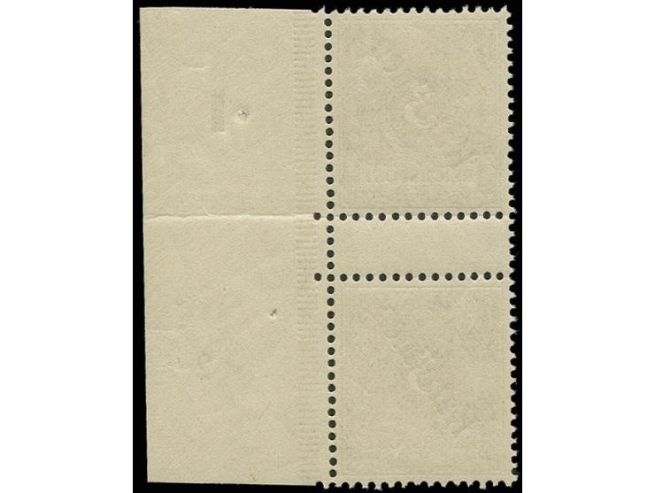 1900, Steilaufdruck 3 Pfg. im senkrechten Zwischenstegpaar vom rechten Bogenrand mit Platten-Nr. "II", in der oberen waagerec