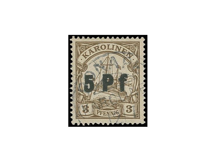 1910, 2. Ponape-Provisorium 5 Pf. auf 3 Pfg. mit sauberem Stempel "PONAPE 12/7 10", Kabinett, u.a. sign. Bühler und Fotoattes