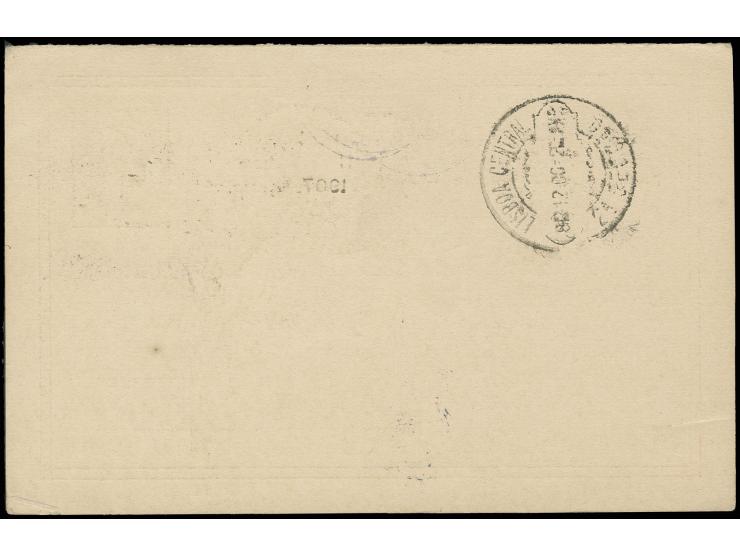 GANZSACHEN: 1901, Antwortkarte 10 Pfg. mit Stempel "EST. TELEG. POSTAL HORTA 29. NOV. 06" nach Jap mit vorderseitigem Ankunft