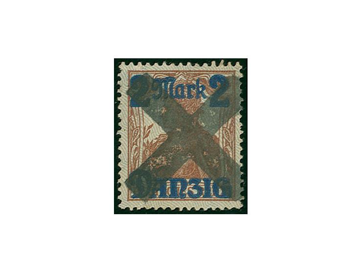 1920, grauer Unterdruck, Spitzen nach unten: 2 M. auf 35 Pfg. sauber gestempelt, Kabinett, Fotoattest Gruber BPP