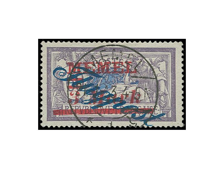 1922, Flugpost 3 M. auf 60 C. mit zentrischem Stempel "MEMEL", schwache Eckbugspur, sonst tadellos, sign. Dr. Petersen BPP (M
