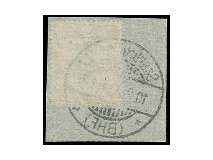2 Pfg., Aufdruck kopfstehend mit Stempel "SAARBRÜCKEN (BHF) 10.2.20" auf Briefstück , signiert J. B., Fotoattest Braun BPP (M