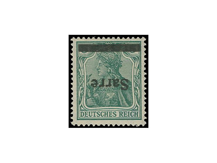 5 Pfg., Aufdruck kopfstehend, ungebraucht, signiert Dr. Dub u. J. Böcking.