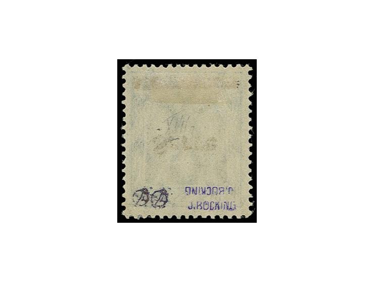 5 Pfg., Aufdruck kopfstehend, ungebraucht, signiert Dr. Dub u. J. Böcking.