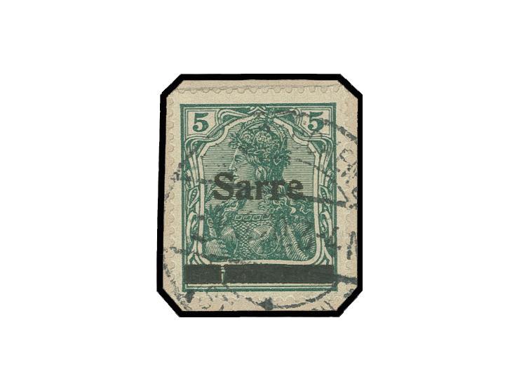 5 Pfg. mit Aufdruckabart C  auf Briefstück,  sign. Dr. Dub (Mi. 450.-)