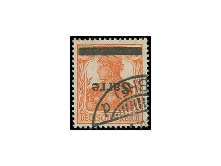 71/2 Pfg., Aufdruck kopfstehend, gestempelt, signiert Dr. Dub, Fotoattest Braun BPP (Mi.1000.-).