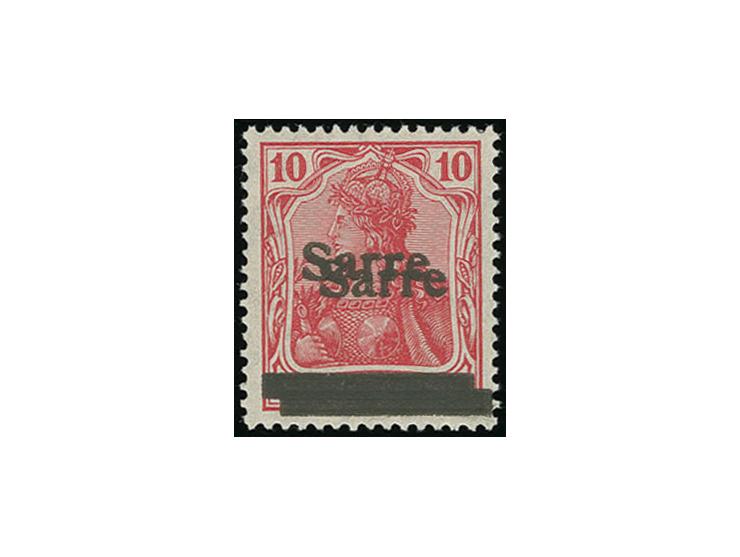 10 Pfg., doppelter Aufdruck, ungebraucht, signiert J. Böcking. (Mi. 900,00)