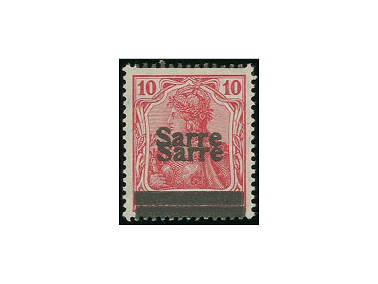 10 Pfg., doppelter Aufdruck, ungebraucht, signiert Dr. Dub (Mi. 900.-).