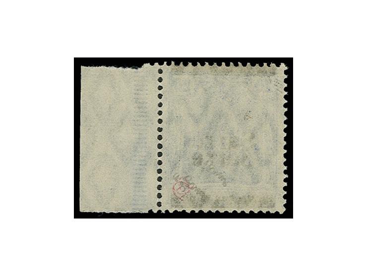 20 Pfg., doppelter Aufdruck, rechtes Randstück, postfrisch, u.a. signiert Brun (Mi. 1200.-).