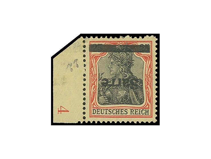 25 Pfg., Aufdruck kopfstehend, ungebraucht,  u.a. signiert J. B., Attest Roumet (Mi. 1000.-)