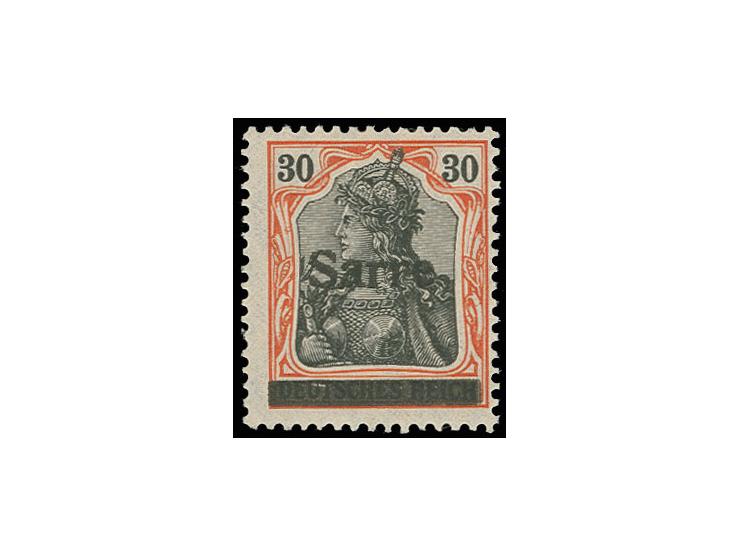 30 Pfg. auf orangeweiß mit Aufdruckfehler I, signiert Brun, Fotoattest Braun BPP (500.- für Normalmarke).