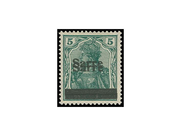 5 Pfg. mit doppeltem Aufdruck, ungebraucht, signiert Dr. Dub u. J. Böcking (Mi. 1000.-).