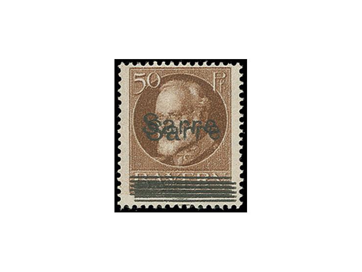 50 Pf., doppelter Aufdruck, ungebraucht, signiert Böcking (Mi. 450.-)