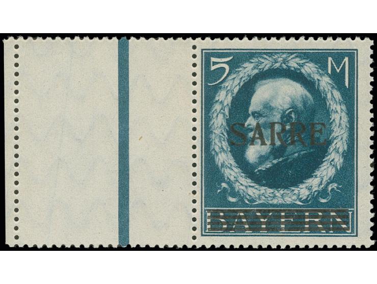 5 M.mit Leerfeld links, postfrisch, signiert Dr. Dub, Fotoattest Braun BPP (Mi. 2500.-+)