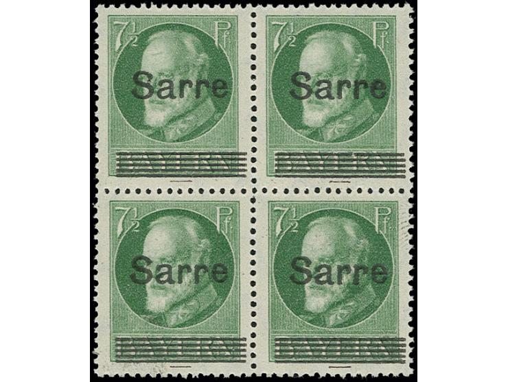 7½ Pfg. im Viererblock, postfrisch, Kabinett, sign. Dub