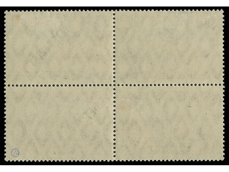1920, Aufdruck Saargebiet: 1,50 M. im Vierblock mit diagonalem Aufdruck, ungebraucht, selten, Fotoatttes Ney BPP