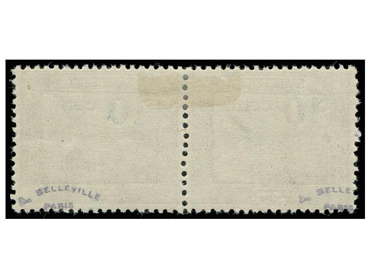 10 C.a. 30 pfg. grünoliv im waagerechten Paar, ungebraucht, sign. Belleville (Mi. 600,00)