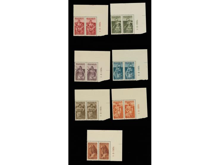 1934, Volkshilfe 40 c. - 5 Fr. kpl. in Eckrandpaaren mit Druckdatum, 





false
false
false

DE
X-NONE
X-NONE
