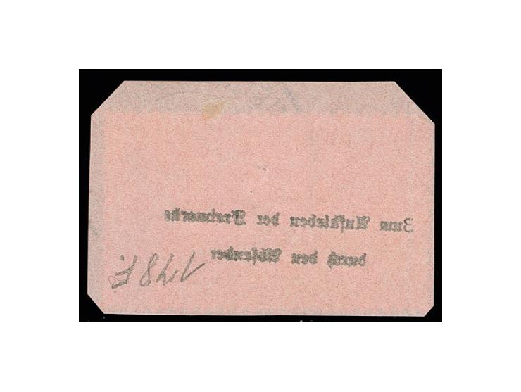 1934, Freimarke 40 C. mit Aufdruck in rot und zusätzlich in schwarz, mit Stempel von Neunkirchen auf Briefstück, etwas eckrun