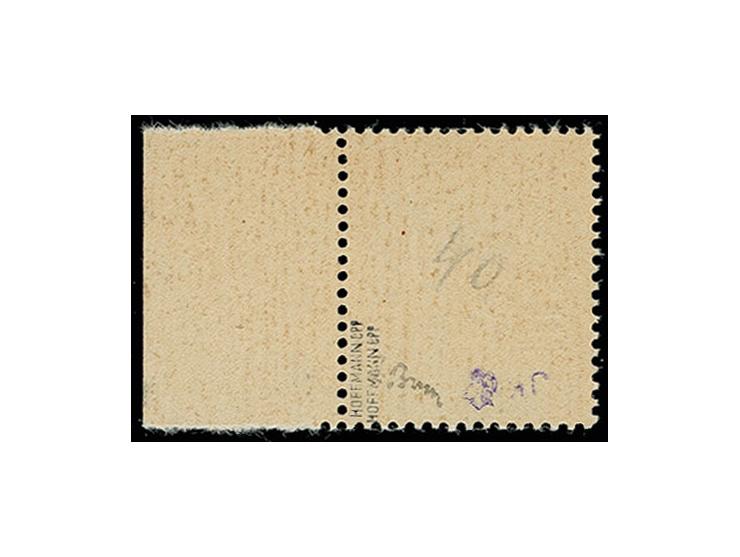 10 C. mit rechtem Seitenrand und kopfstehendem Aufdruck, postfrisch, Kabinett, u.a. sign. Brun und Hoffmann BPP