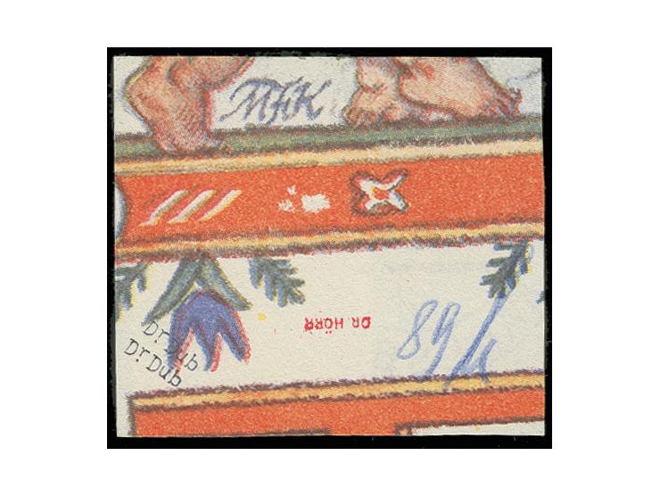 1938, Landschaften 2 Kc. grün, Unterrandstück mit kopfstehendem Aufdruck mit Stempel "KARLSBAD -4.X.38 -14" auf kleinem Brief