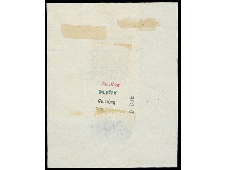 Flugpost 50 H. aus der rechten oberen Bogenecke mit Stempel "KARLSBAD -4.X.38 -14" auf Briefstück, Kabinett, Fotoattest Brune