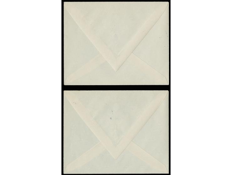 1938, Zeitungsmarken 50 H., beide Werte gezähnt 13 3/4: 13½:13 3/4, jeweils mit auf die Unterlage übergehendem Handstempel au