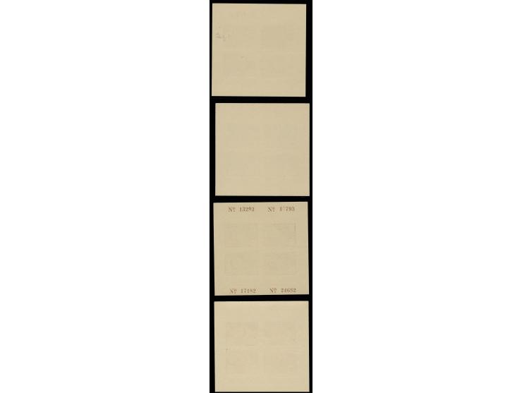 1942, 20-100 Fr. in ungezähnten Kleinbogen,  postfrisch, 50 Fr. mit kleinen Anhaftungen, sonst in guter Erhaltung, sehr selte