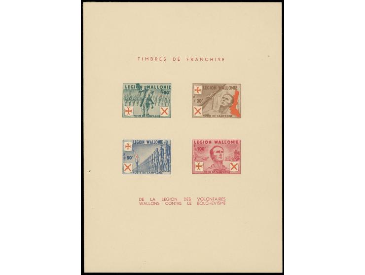 20-100 Fr. als ungezähnter Ministerblock auf Kartonpapier (145:198 mm), rückseitig an dem +20 Fr. Wert leicht berieben, sonst